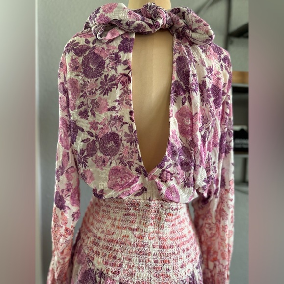 Hemant & Nandita Suki Plunging Mini Dress Size Medium - Picture 10 of 12